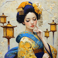 Golden Lantern Reverie Oil Painting Portrait (Digital Download)