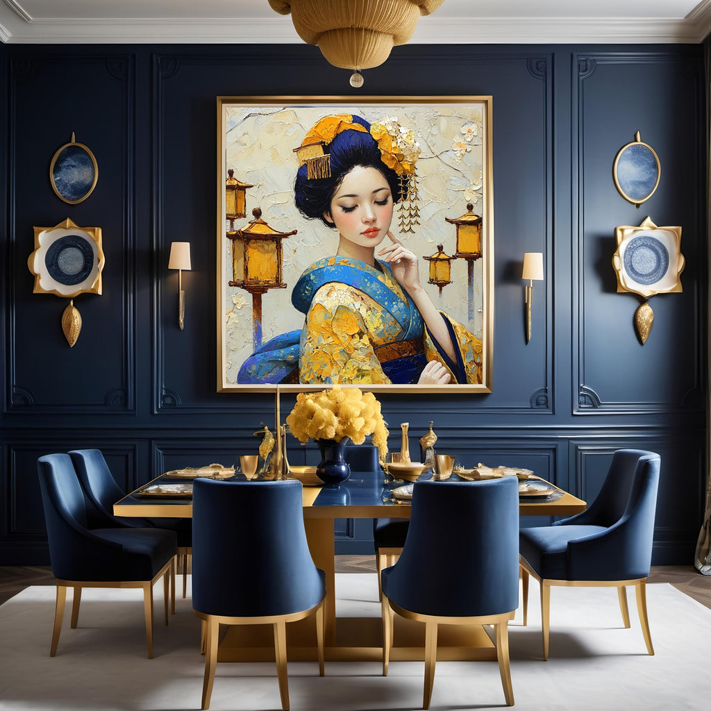 Golden Lantern Reverie Oil Painting Portrait (Digital Download)