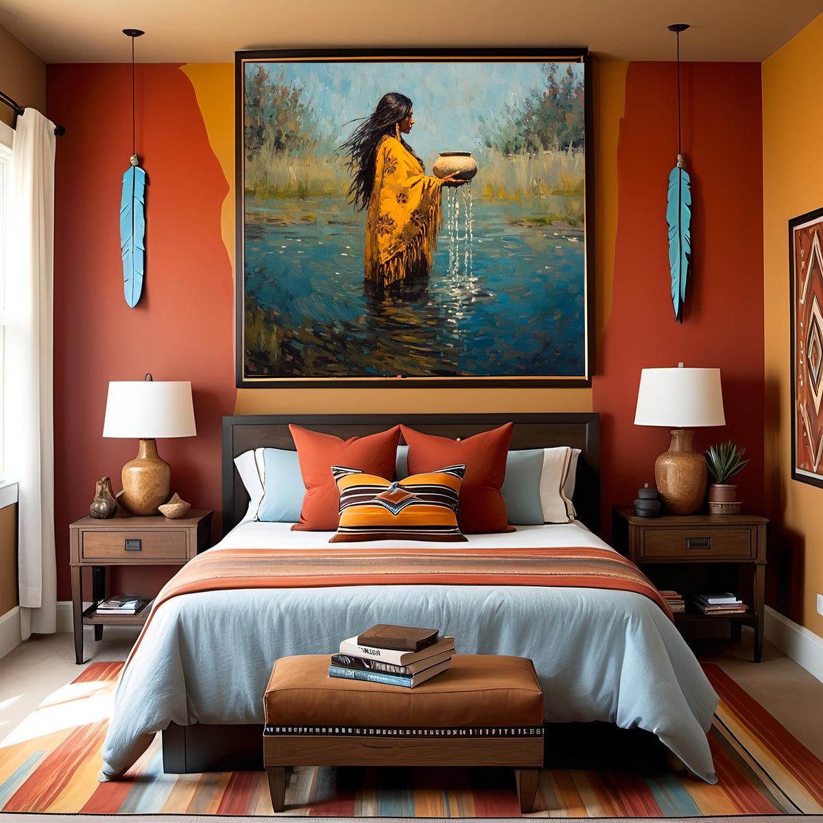 Returning Waters Oil Painting: Native Inspired Spiritual Wall Art (Digital Download)