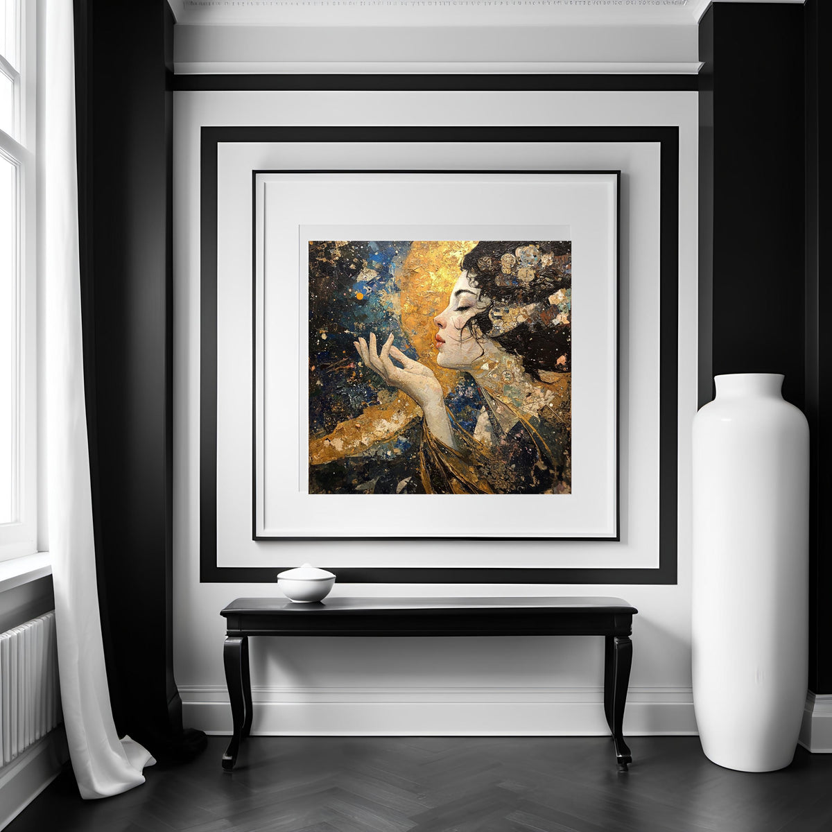 Celestial Woman Oil Painting Portrait Wall Art (Digital Download) – Gilded Fantasy Home Decor