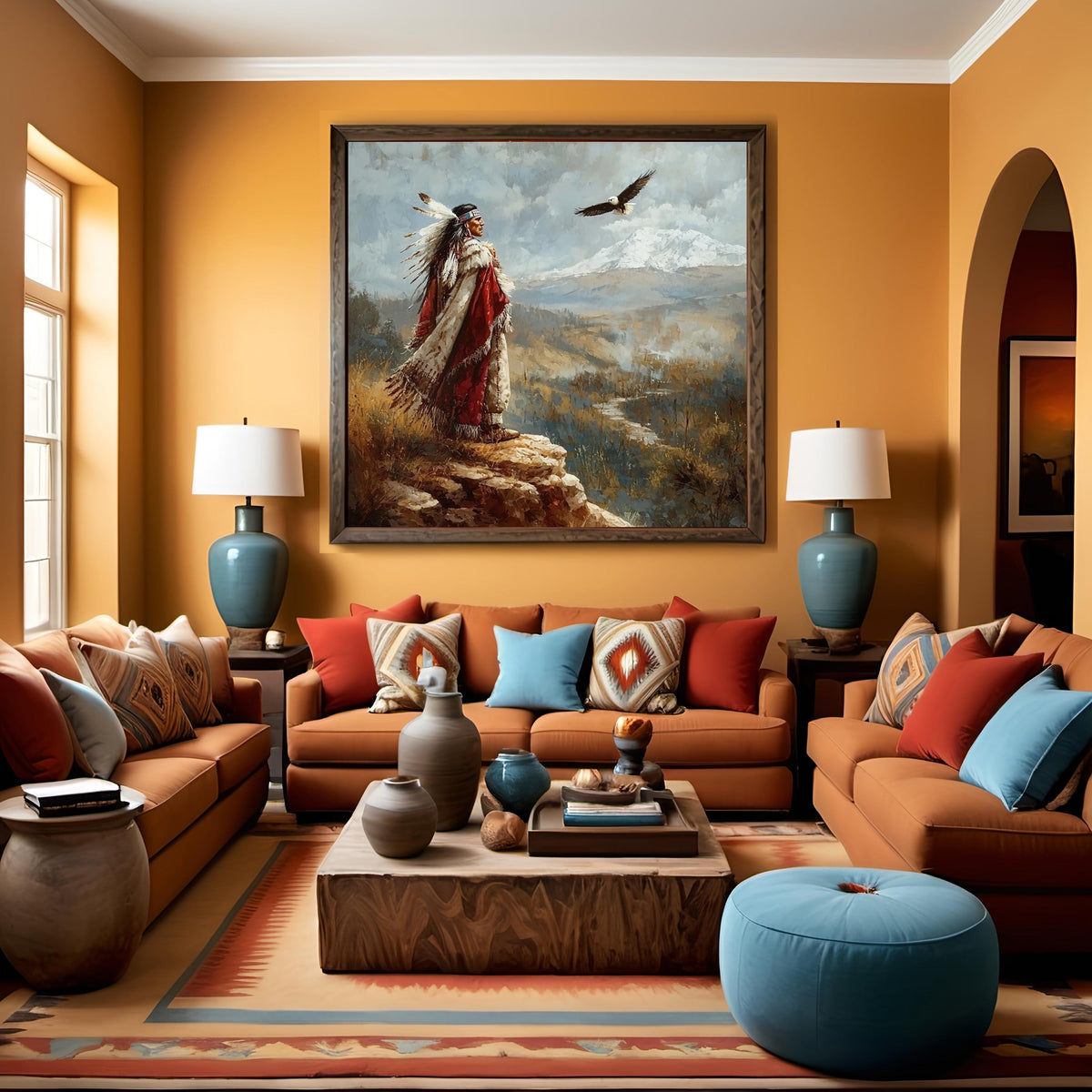 Native Heritage Eagle Spirit Oil Painting Wall Art (Digital Download)