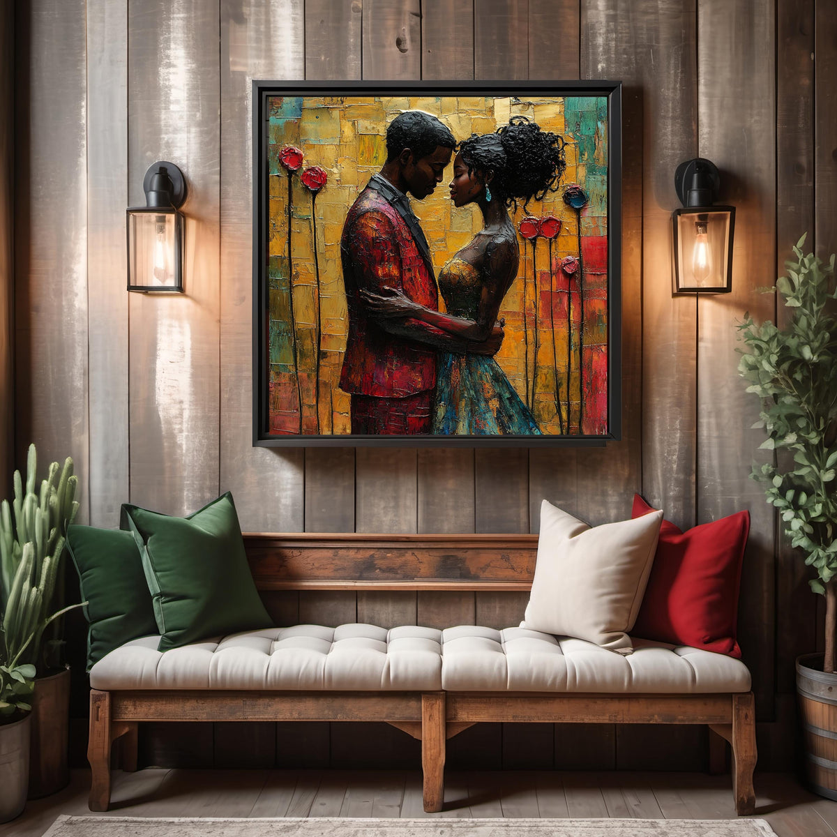 Romantic Couple Embrace Art Print Love Wall Decor Anniversary Gift Wedding Digital Art Oil Painting Download