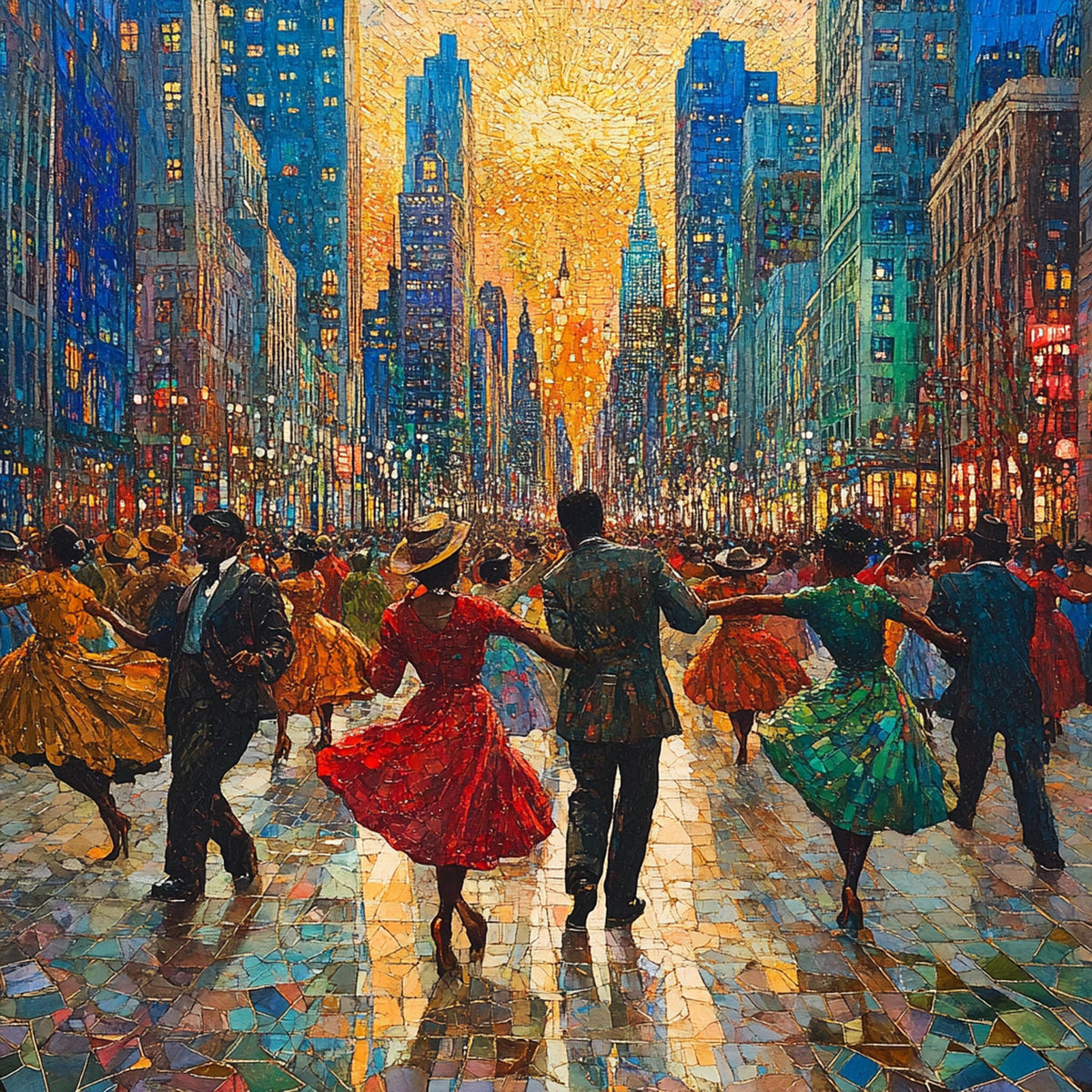 Juneteenth Celebration Art Print Vibrant City Festival Wall Decor Cultural Heritage Digital Art Oil Painting Download