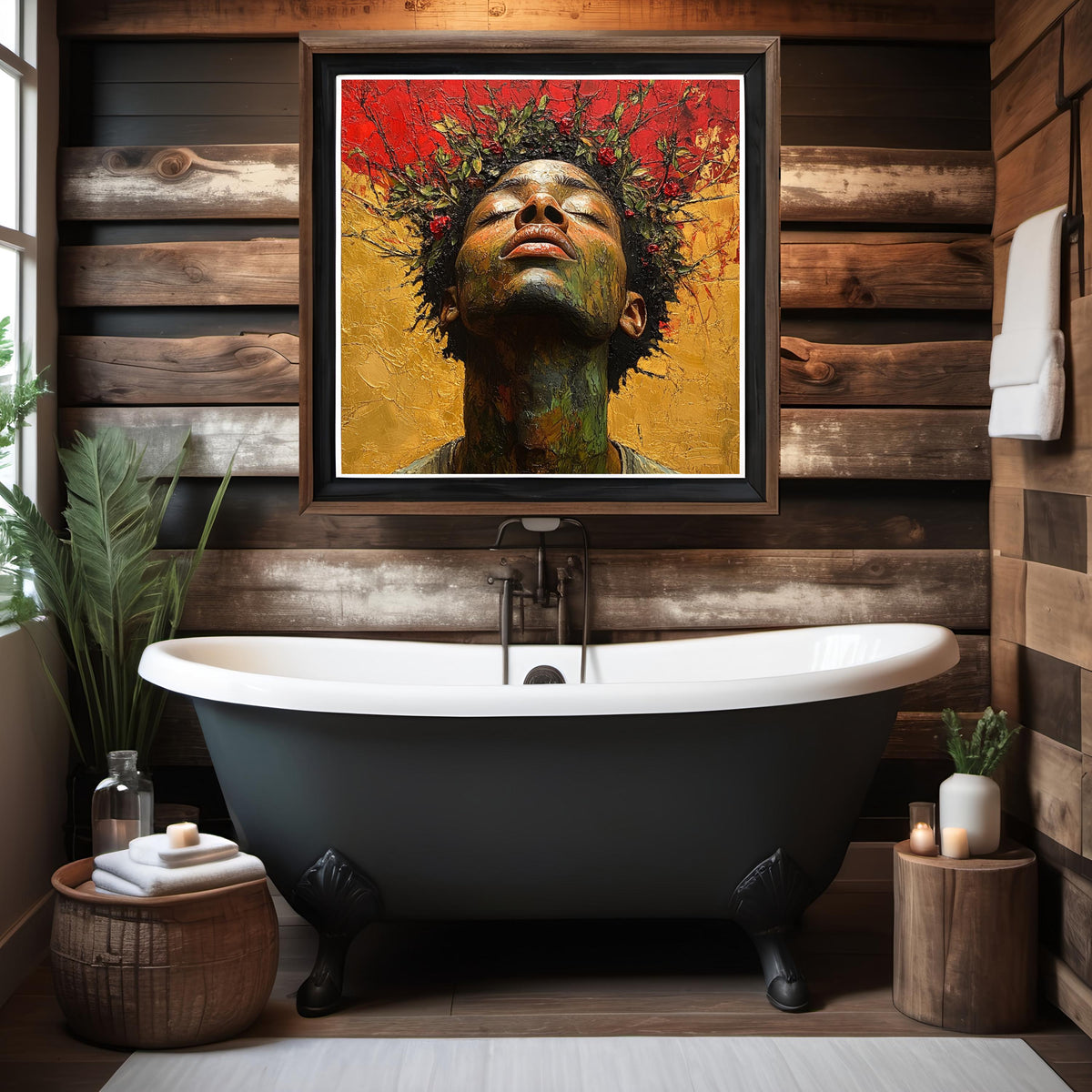 Art Nouveau Portrait Print: Juneteenth Cultural Heritage, Black History Oil Painting (Digital Download)