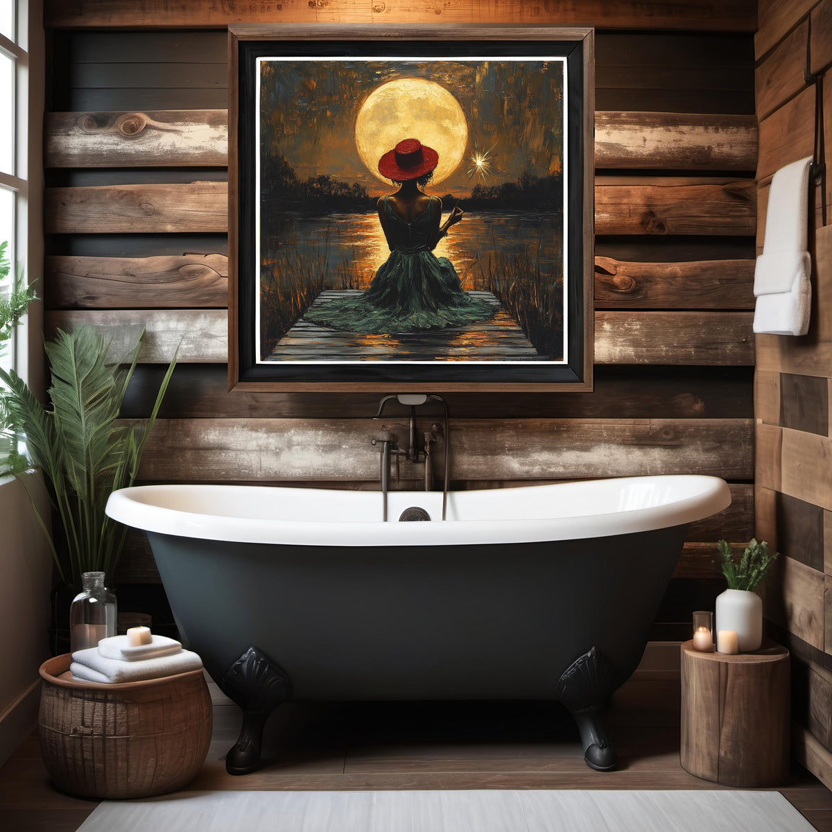 Juneteenth Moonlight Oil Painting Print: Freedom Day Heritage Wall Decor (Digital Download)