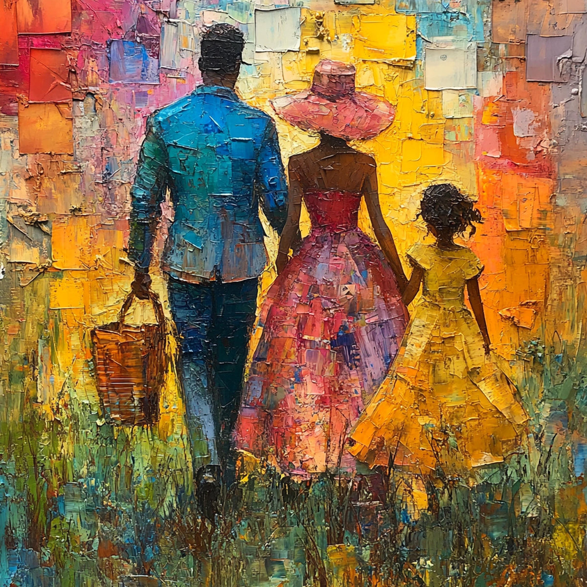 Juneteenth Family Oil Painting Print: Cultural Heritage Wall Decor (Digital Download)