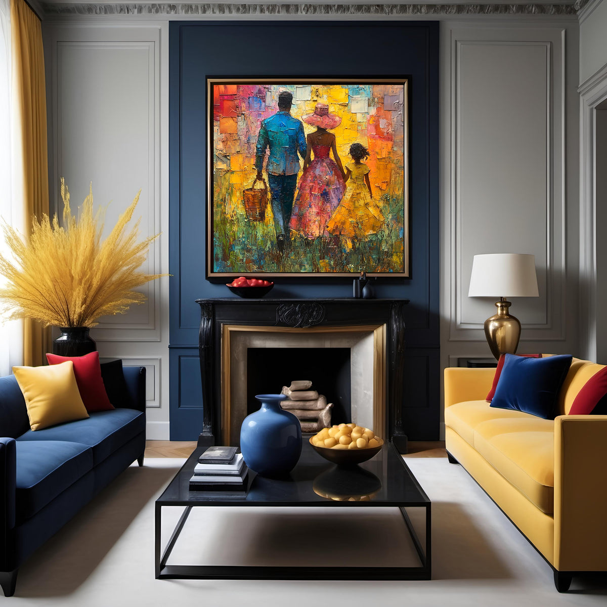 Juneteenth Family Oil Painting Print: Cultural Heritage Wall Decor (Digital Download)