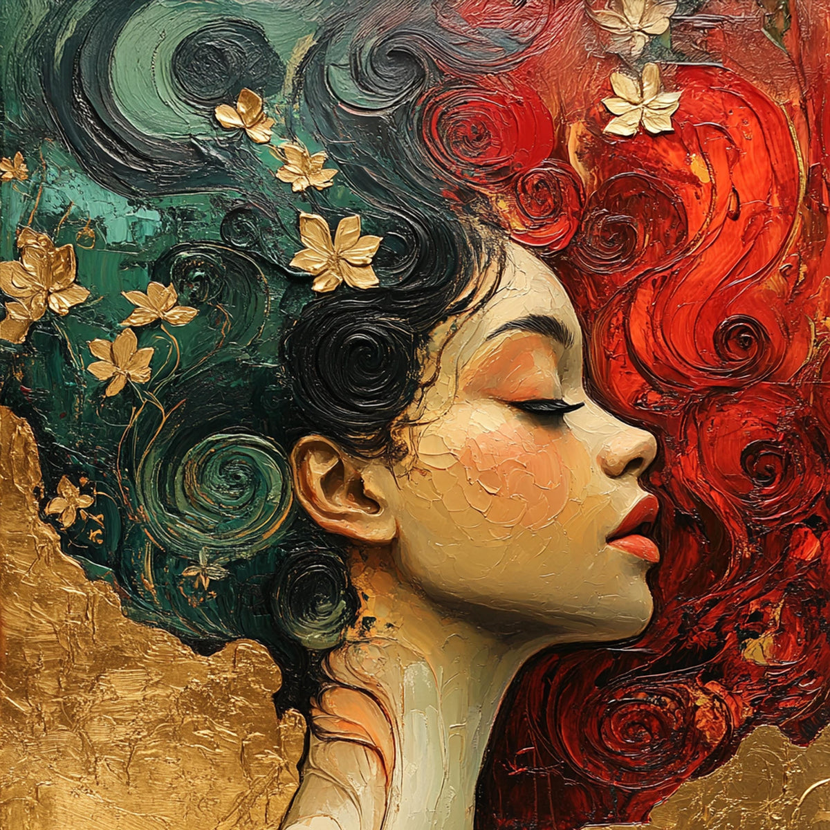 Art Nouveau Portrait Print: Cultural Heritage, Black History Oil Painting (Digital Download)
