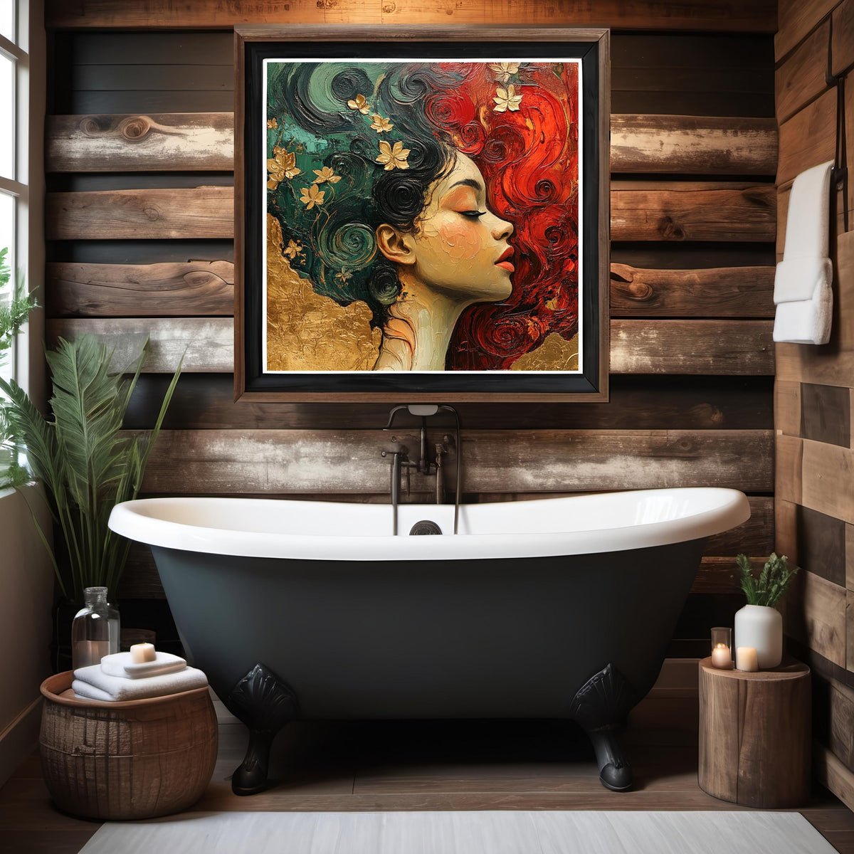 Art Nouveau Portrait Print: Cultural Heritage, Black History Oil Painting (Digital Download)