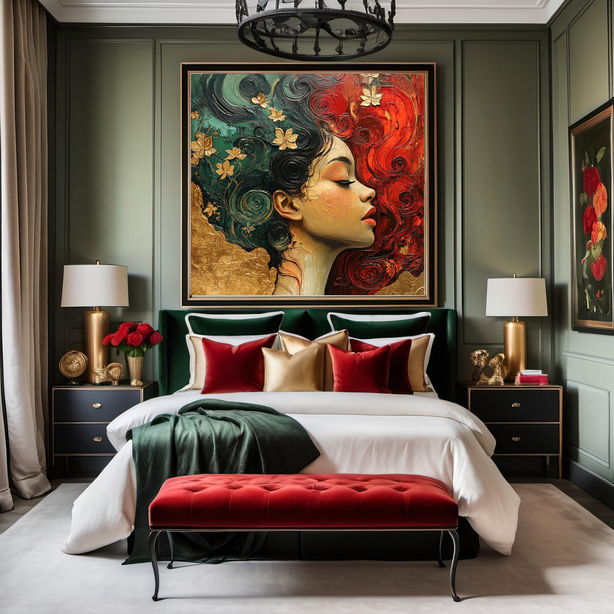 Art Nouveau Portrait Print: Cultural Heritage, Black History Oil Painting (Digital Download)