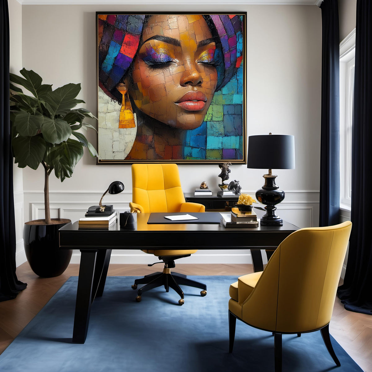 Juneteenth Mosaic Portrait Art Print: Cultural Heritage Wall Decor (Digital Download)