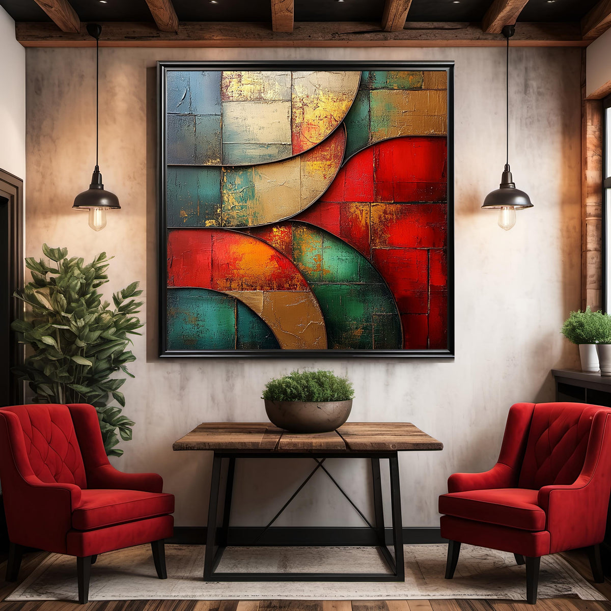 Juneteenth Abstract Art Print: Red, Green, Gold Wall Decor (Digital Download)