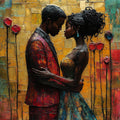 Romantic Couple Embrace Art Print Love Wall Decor Anniversary Gift Wedding Digital Art Oil Painting Download