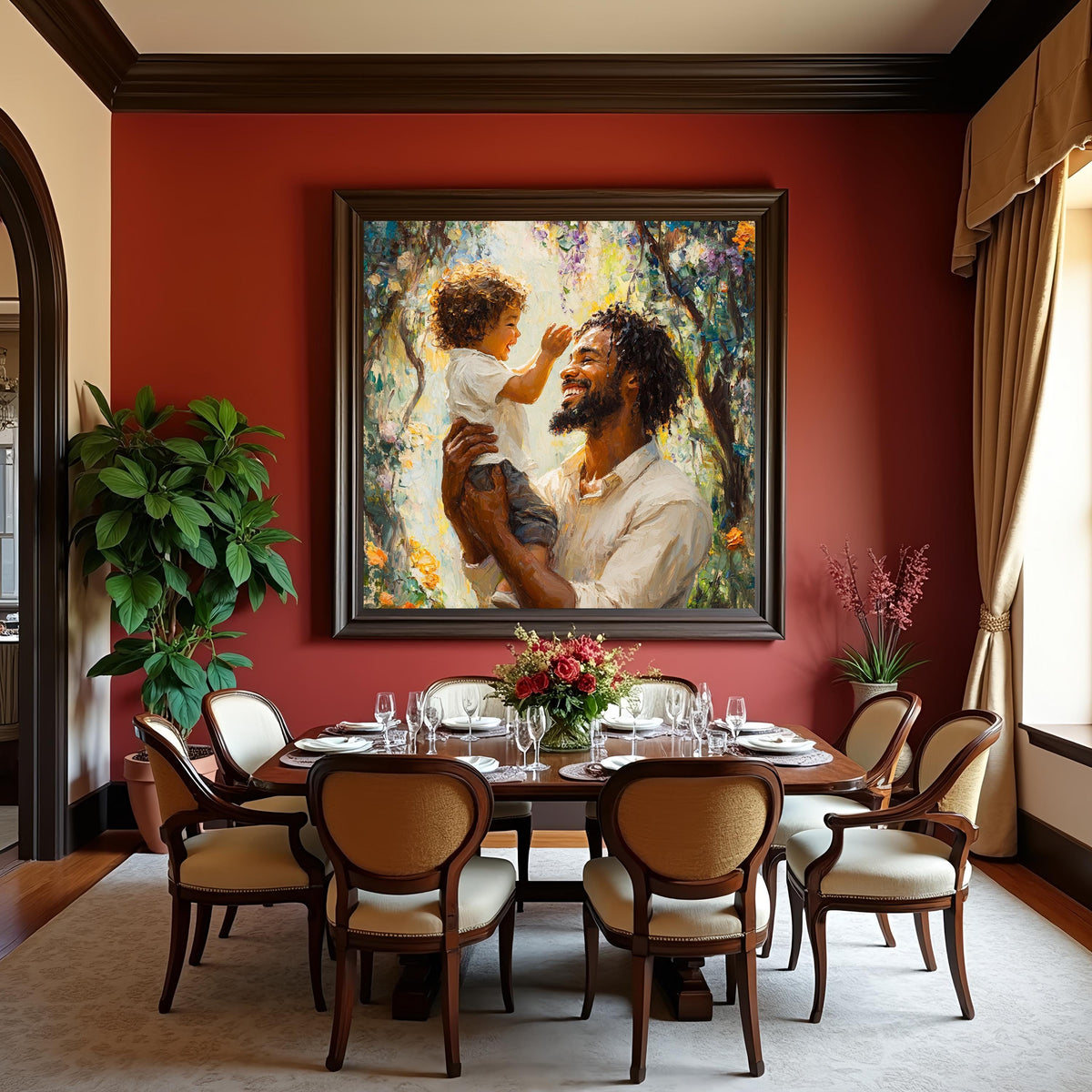 Father and Child Oil Painting Print: Toddler Wall Decor (Digital Download)