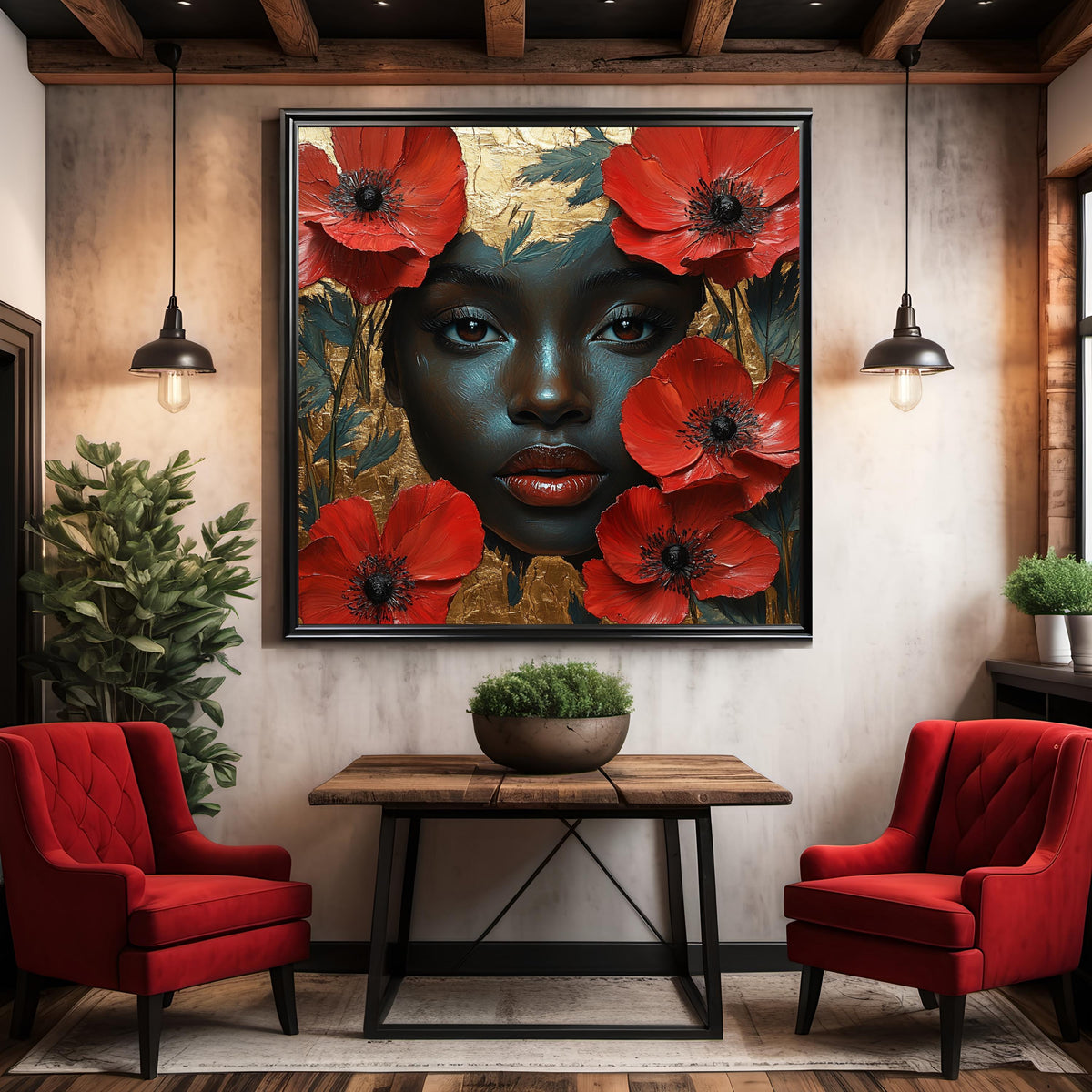 Juneteenth Woman Portrait Art Print: Cultural Heritage, Black History Oil Painting (Digital Download)