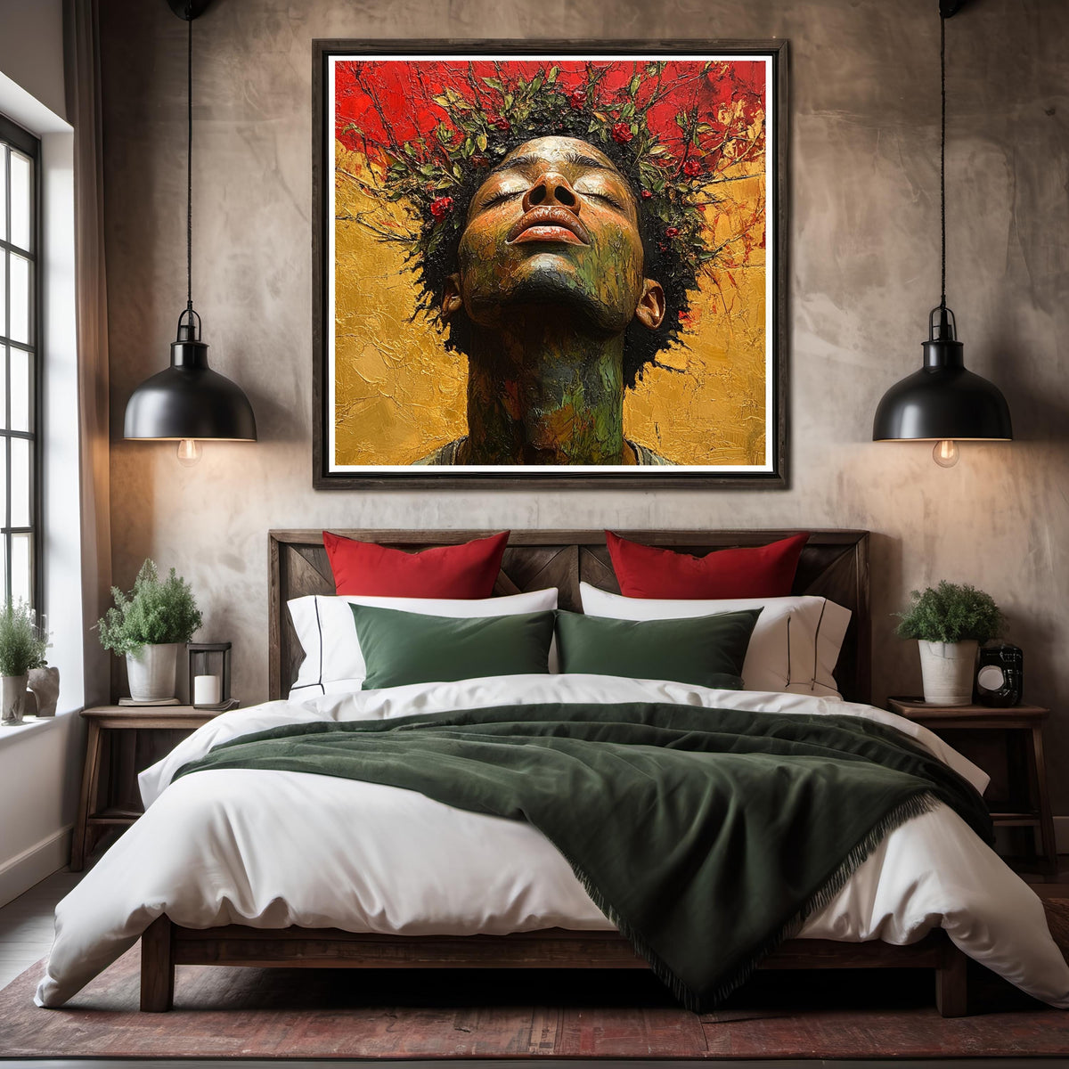 Art Nouveau Portrait Print: Juneteenth Cultural Heritage, Black History Oil Painting (Digital Download)