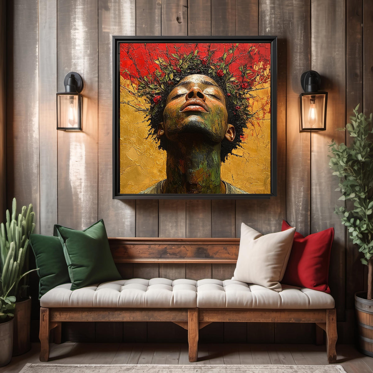 Art Nouveau Portrait Print: Juneteenth Cultural Heritage, Black History Oil Painting (Digital Download)