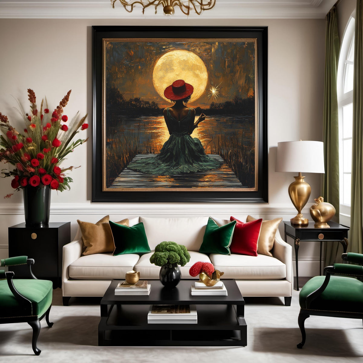 Juneteenth Moonlight Oil Painting Print: Freedom Day Heritage Wall Decor (Digital Download)
