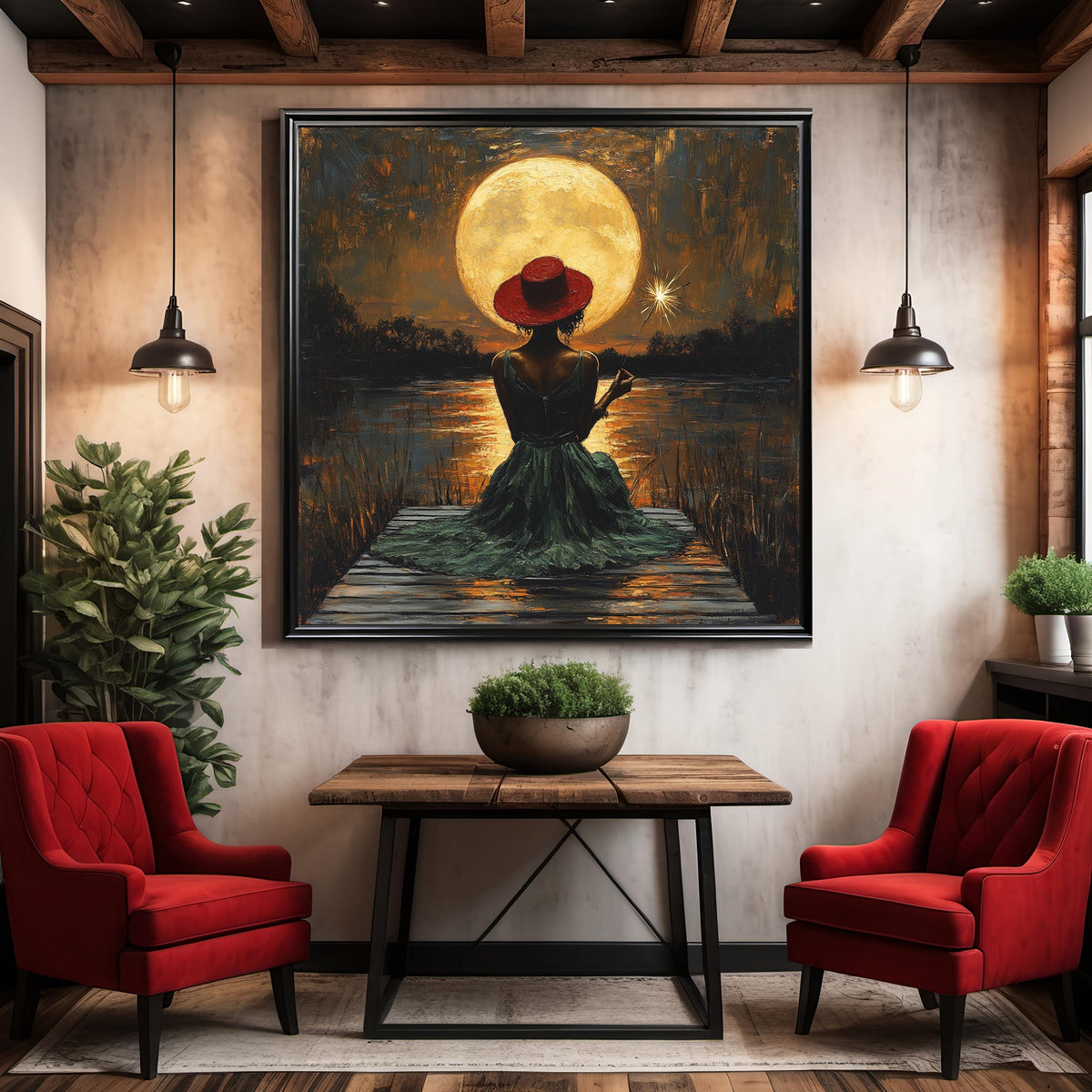 Juneteenth Moonlight Oil Painting Print: Freedom Day Heritage Wall Decor (Digital Download)
