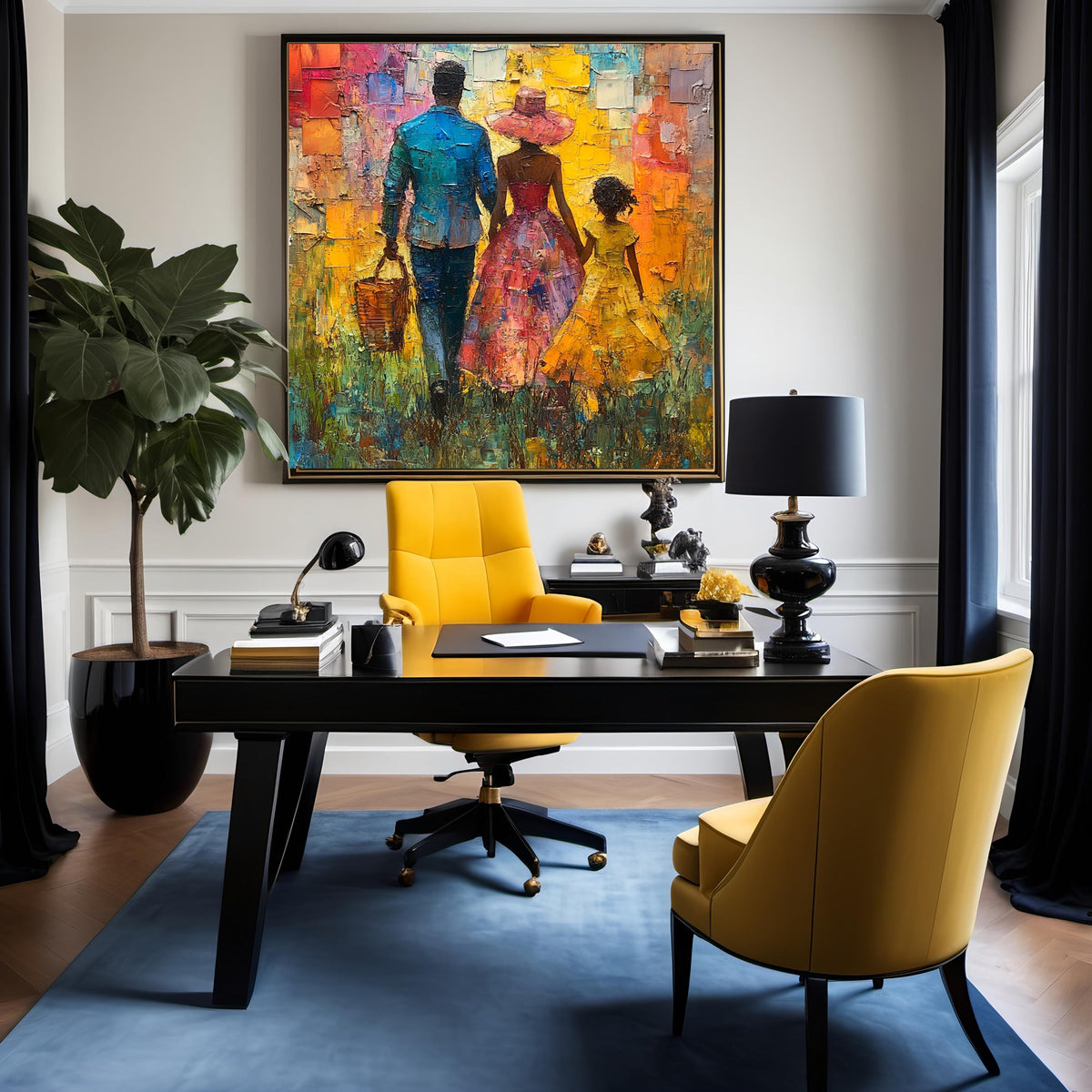 Juneteenth Family Oil Painting Print: Cultural Heritage Wall Decor (Digital Download)
