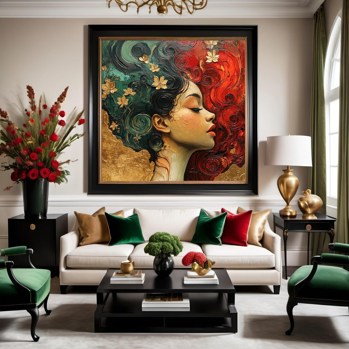 Art Nouveau Portrait Print: Cultural Heritage, Black History Oil Painting (Digital Download)
