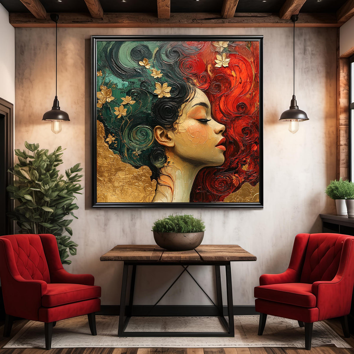 Art Nouveau Portrait Print: Cultural Heritage, Black History Oil Painting (Digital Download)