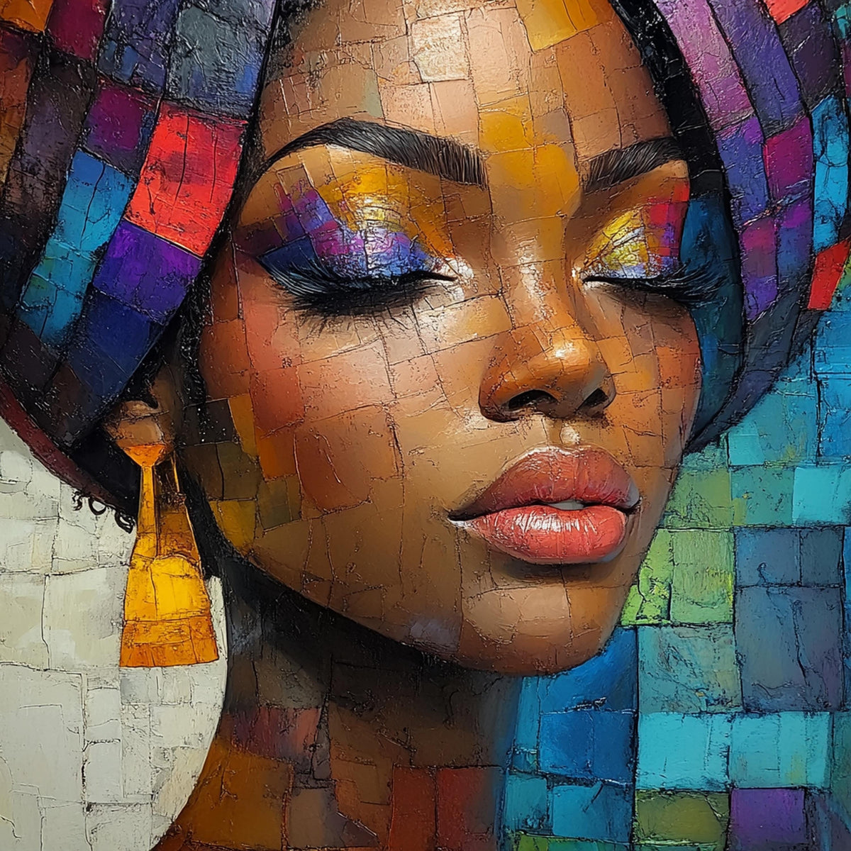 Juneteenth Mosaic Portrait Art Print: Cultural Heritage Wall Decor (Digital Download)