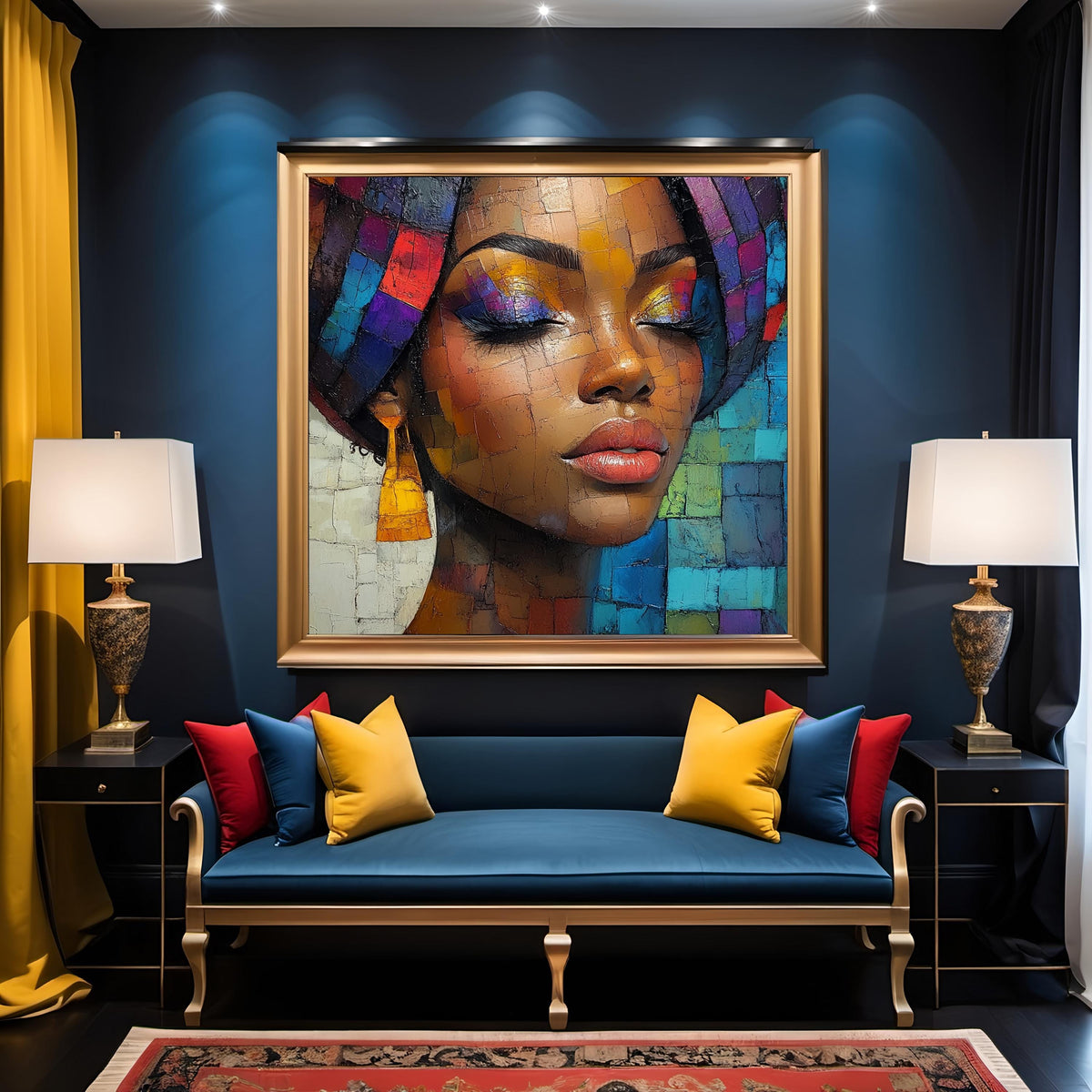 Juneteenth Mosaic Portrait Art Print: Cultural Heritage Wall Decor (Digital Download)