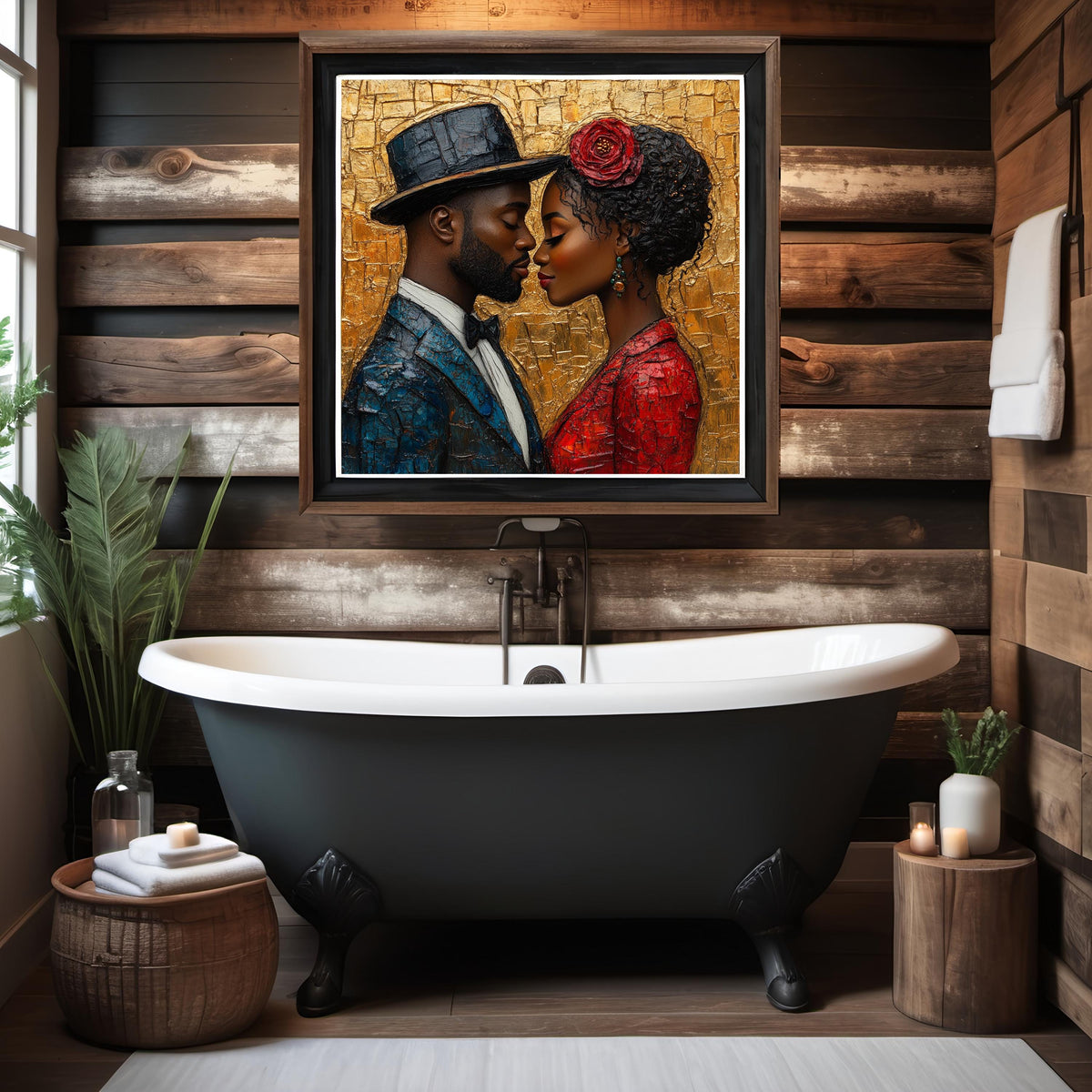 Juneteenth Couple Portrait Art Print, Heritage Wall Decor, Digital Oil Painting (Download)