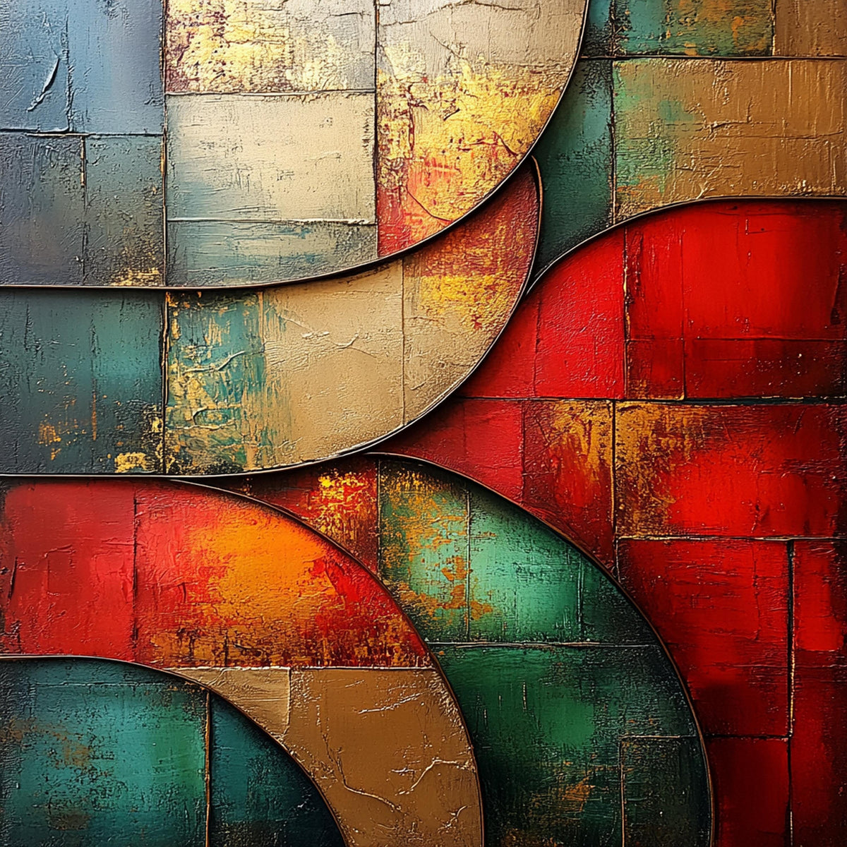 Juneteenth Abstract Art Print: Red, Green, Gold Wall Decor (Digital Download)