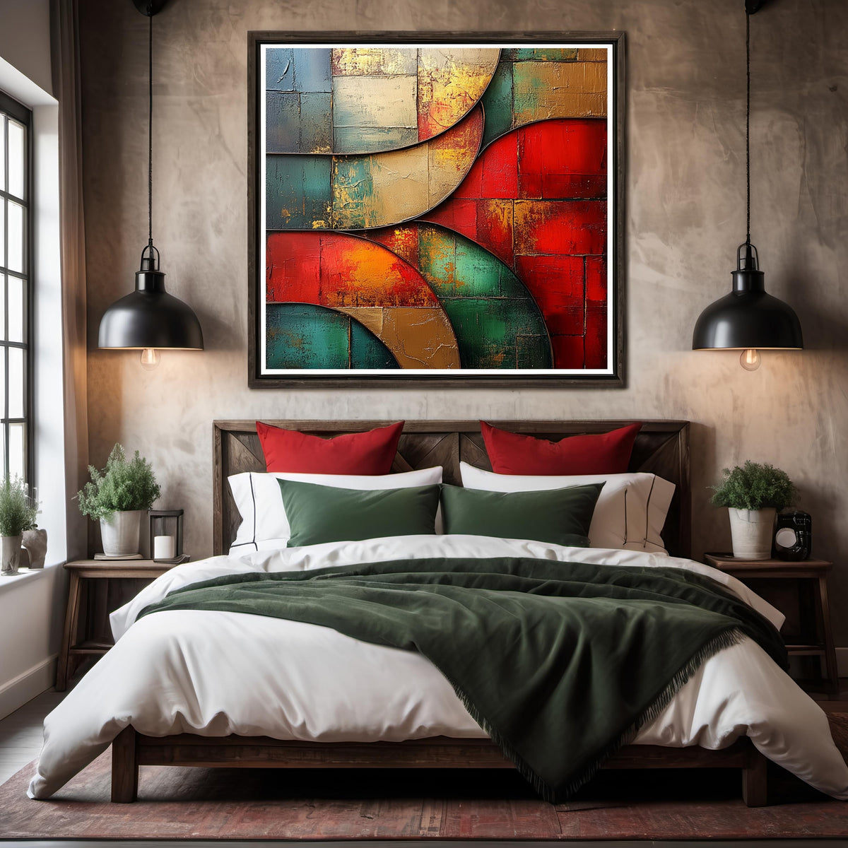 Juneteenth Abstract Art Print: Red, Green, Gold Wall Decor (Digital Download)