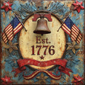 Est 1776 Patriotic Liberty Bell Sign American Flag Vintage Americana Wall Art (Digital Download)