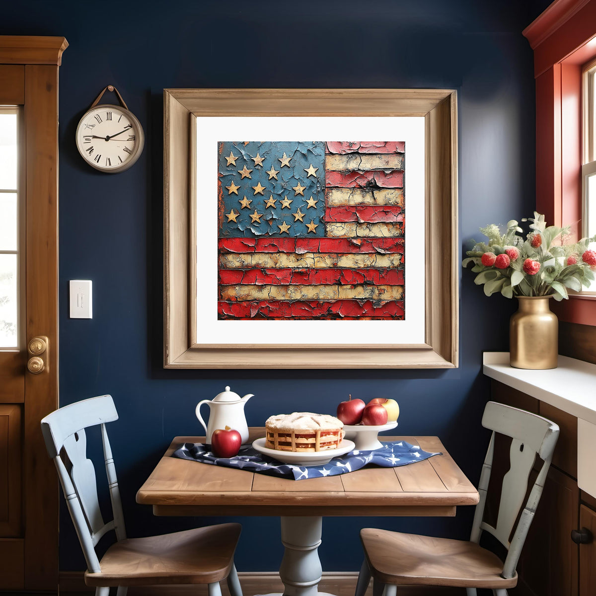 Distressed American Flag Artwork: Rustic Patriotic Wall Art (Digital Download)