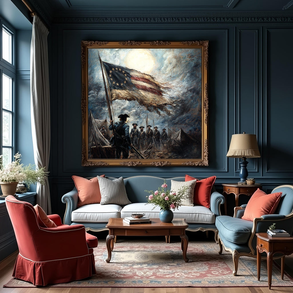 Banner of Defiance Betsy Ross Flag Revolutionary War Patriot Camp Wall Art (Digital Download)