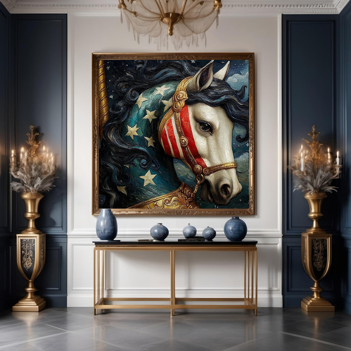 Carousel of Freedom Patriotic Carousel Horse Americana Wall Art Vintage Fairground Decor (Digital Download)
