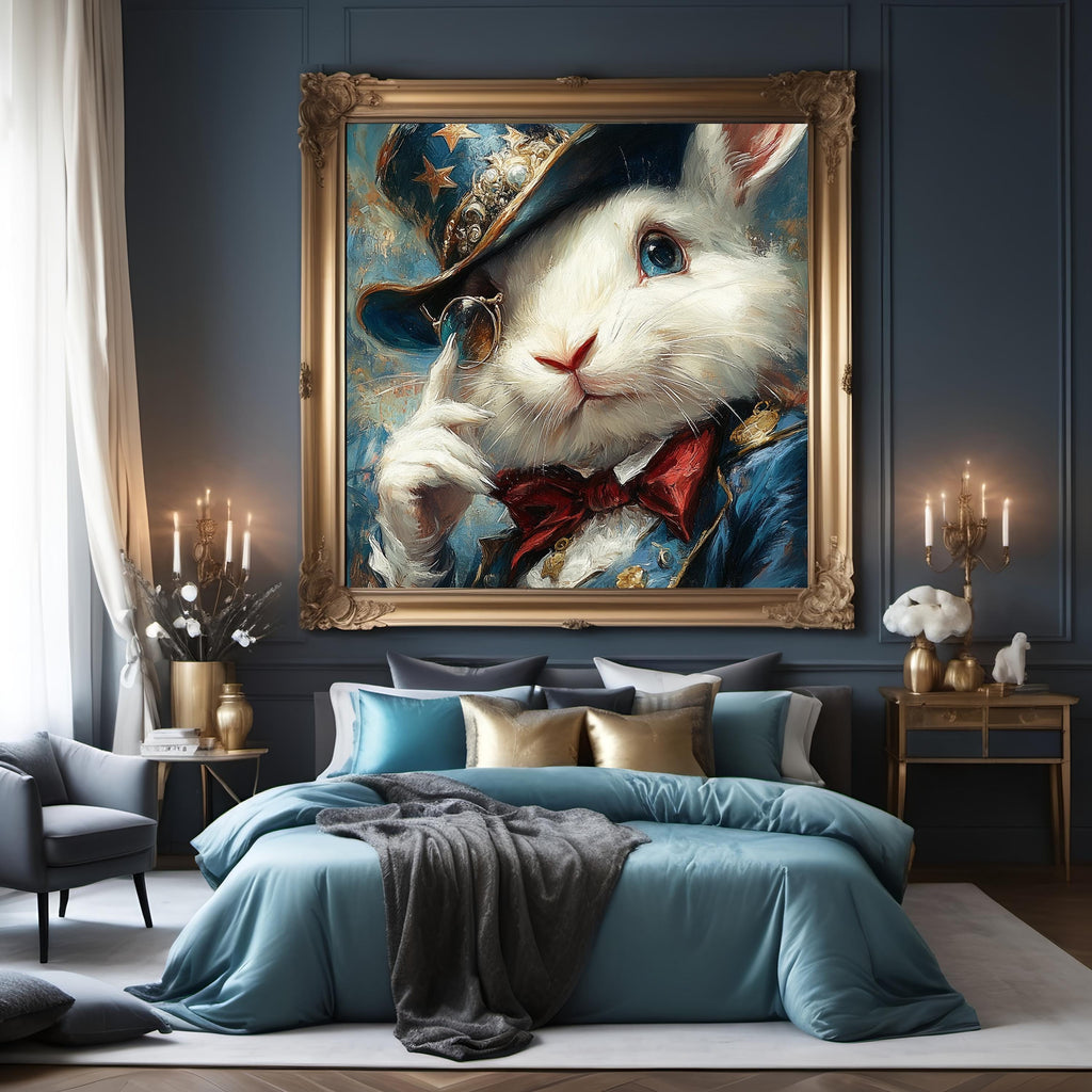 Patriotic Gentleman Rabbit Americana Animal Portrait Wall Art (Digital Download)