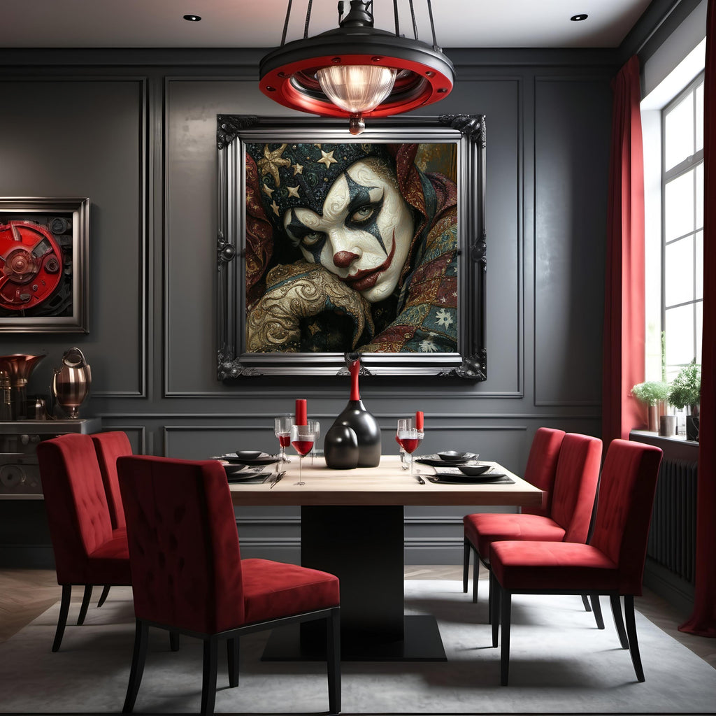 Patriotic Jester Portrait Art Nouveau Carnival Americana Character Art (Digital Download)
