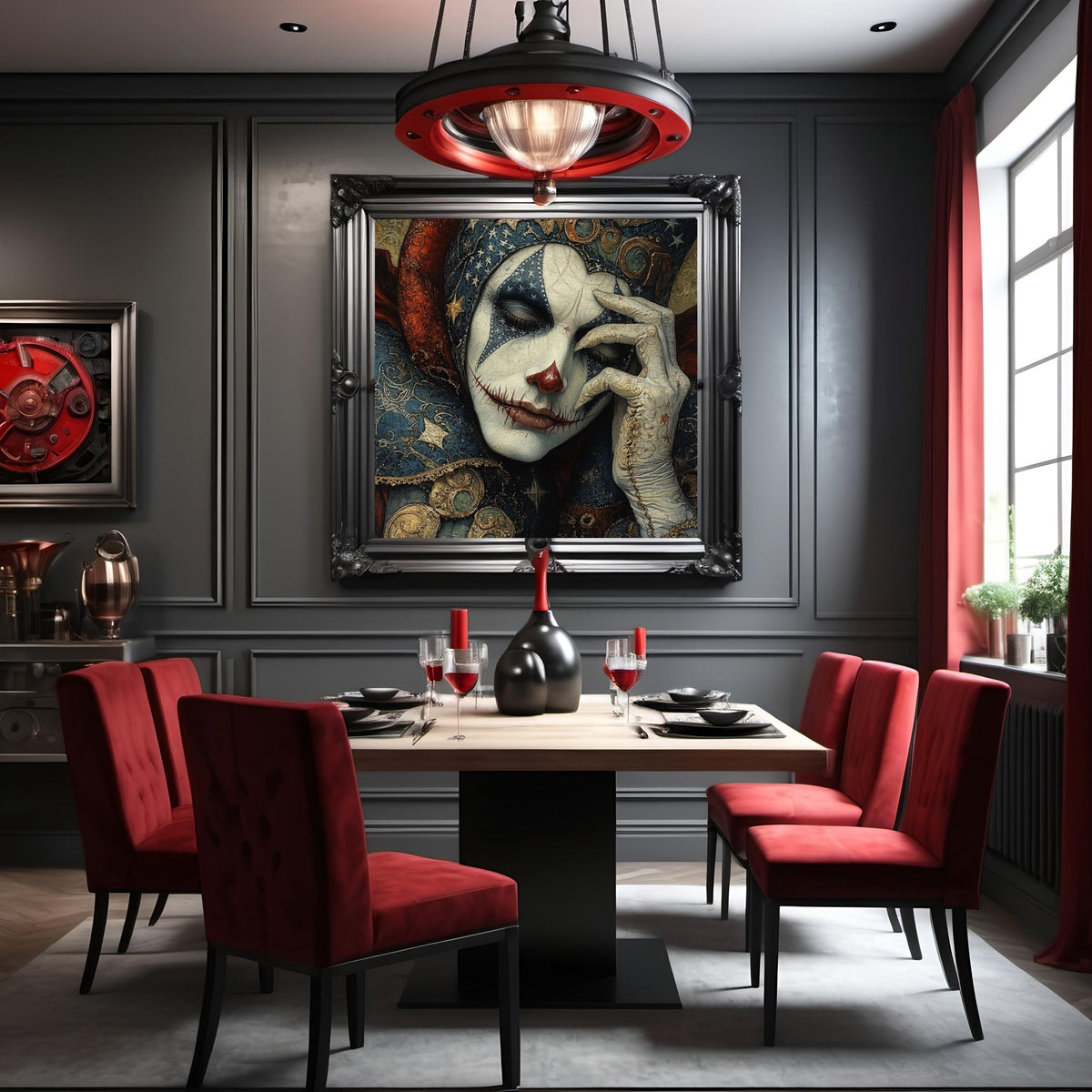 Patriotic Jester Reverie Art Nouveau Americana Fantasy Portrait Wall Art (Digital Download)