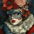 Patriotic Masquerade Belle Art Nouveau Floral Portrait Americana Wall Art (Digital Download)