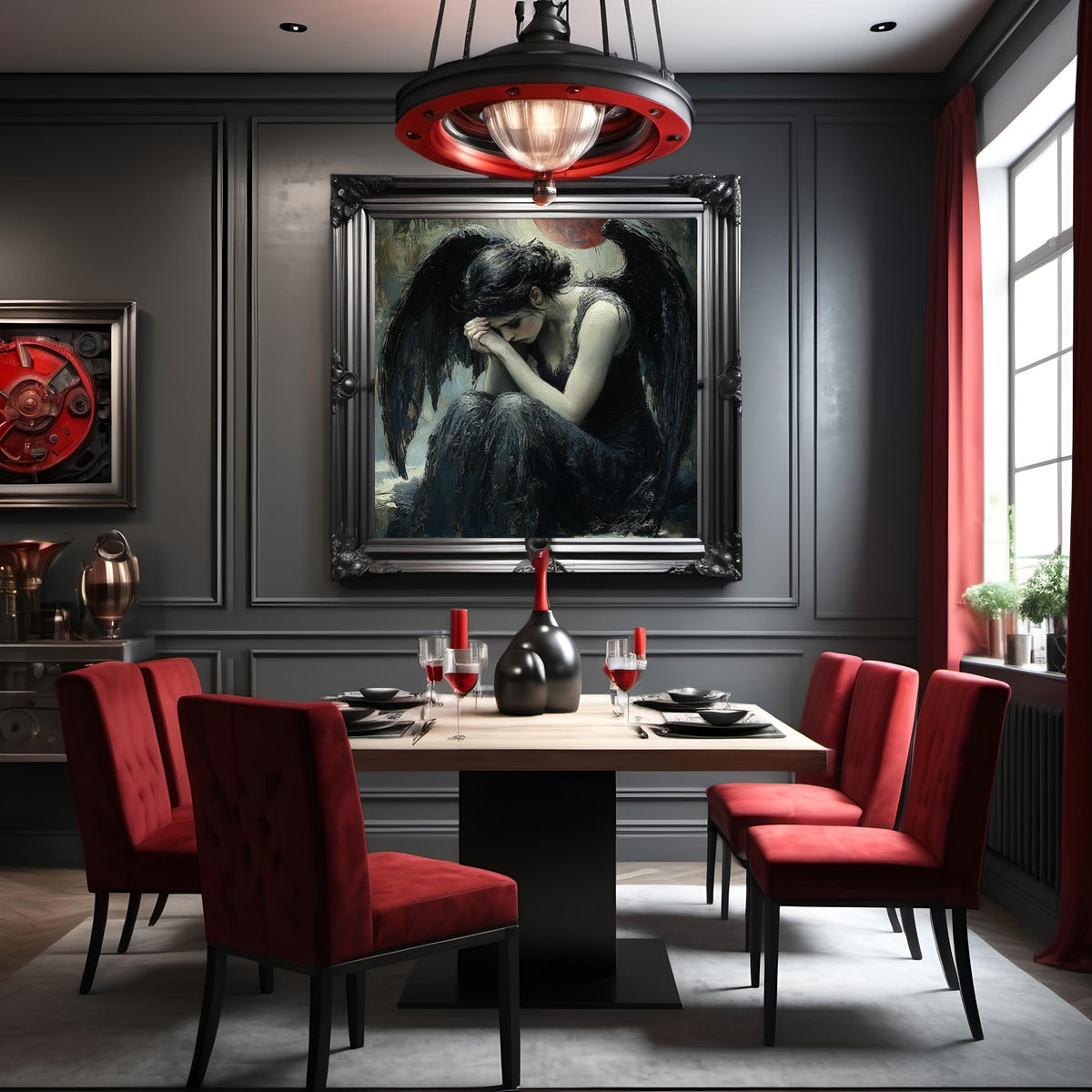 Fallen Angel Gothic Artwork: Dark Celestial Wall Art (Digital Download)