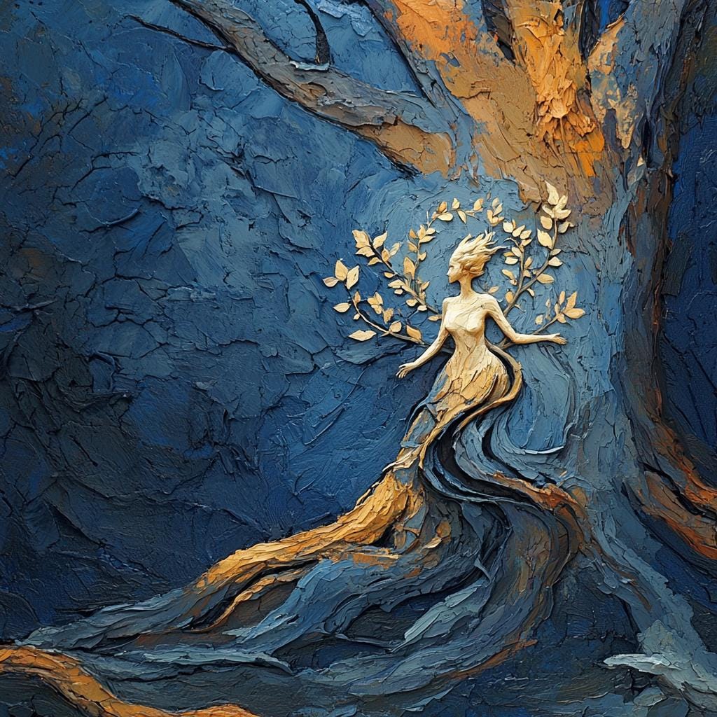 Woodland Goddess Tree Spirit Oil Painting (Digital Download)