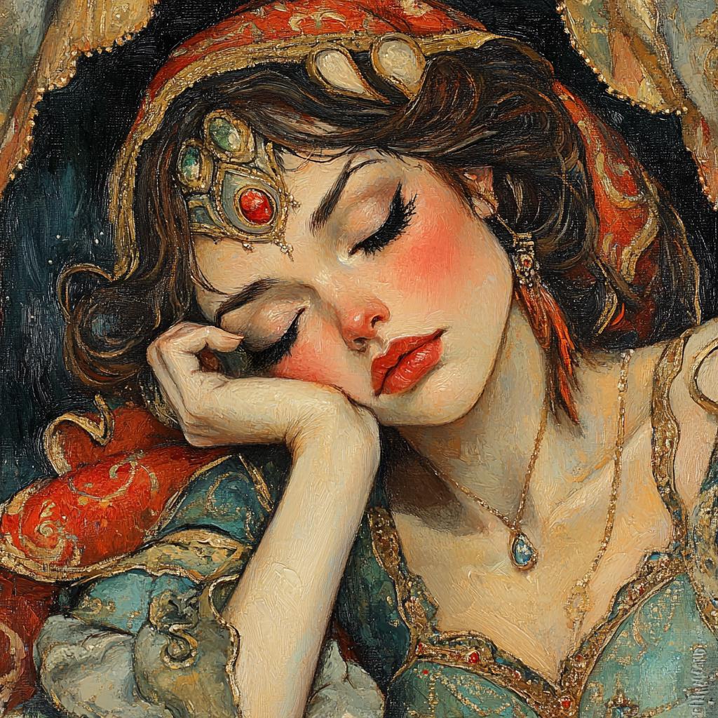 The Fortune Teller's Rest Vintage Circus Mystic Art Nouveau Portrait Wall Art (Digital Download)