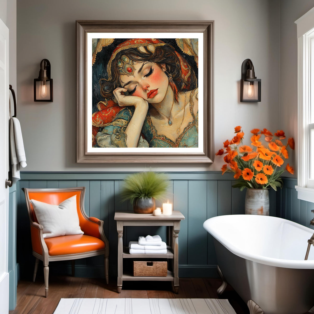 The Fortune Teller's Rest Vintage Circus Mystic Art Nouveau Portrait Wall Art (Digital Download)