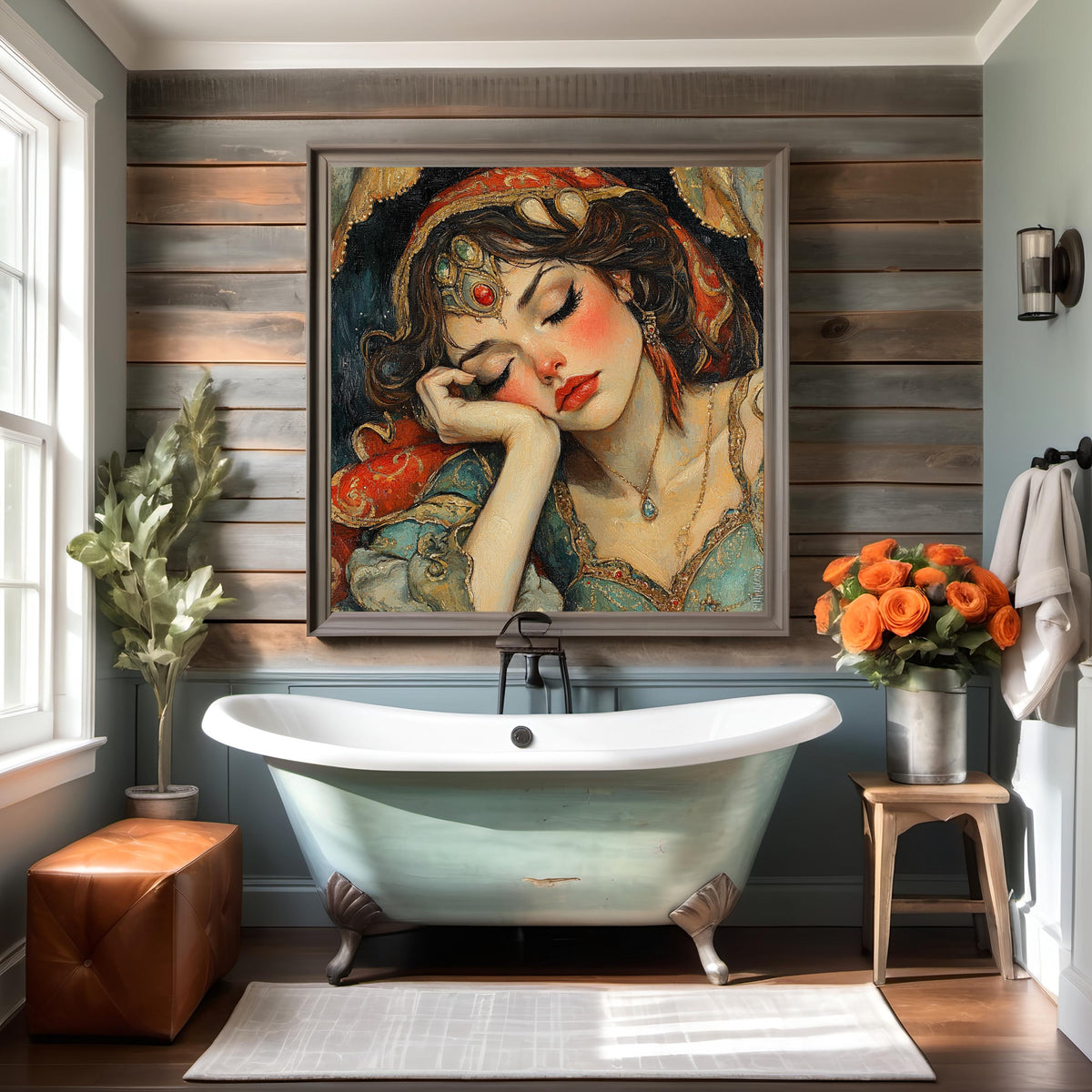 The Fortune Teller's Rest Vintage Circus Mystic Art Nouveau Portrait Wall Art (Digital Download)