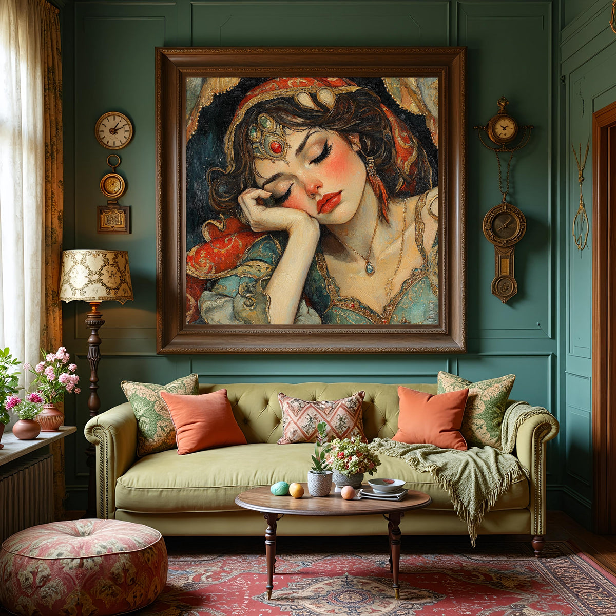 The Fortune Teller's Rest Vintage Circus Mystic Art Nouveau Portrait Wall Art (Digital Download)