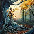 Woodland Goddess Oil Painting Print: Forest Spirit Nature Art (Digital Download)