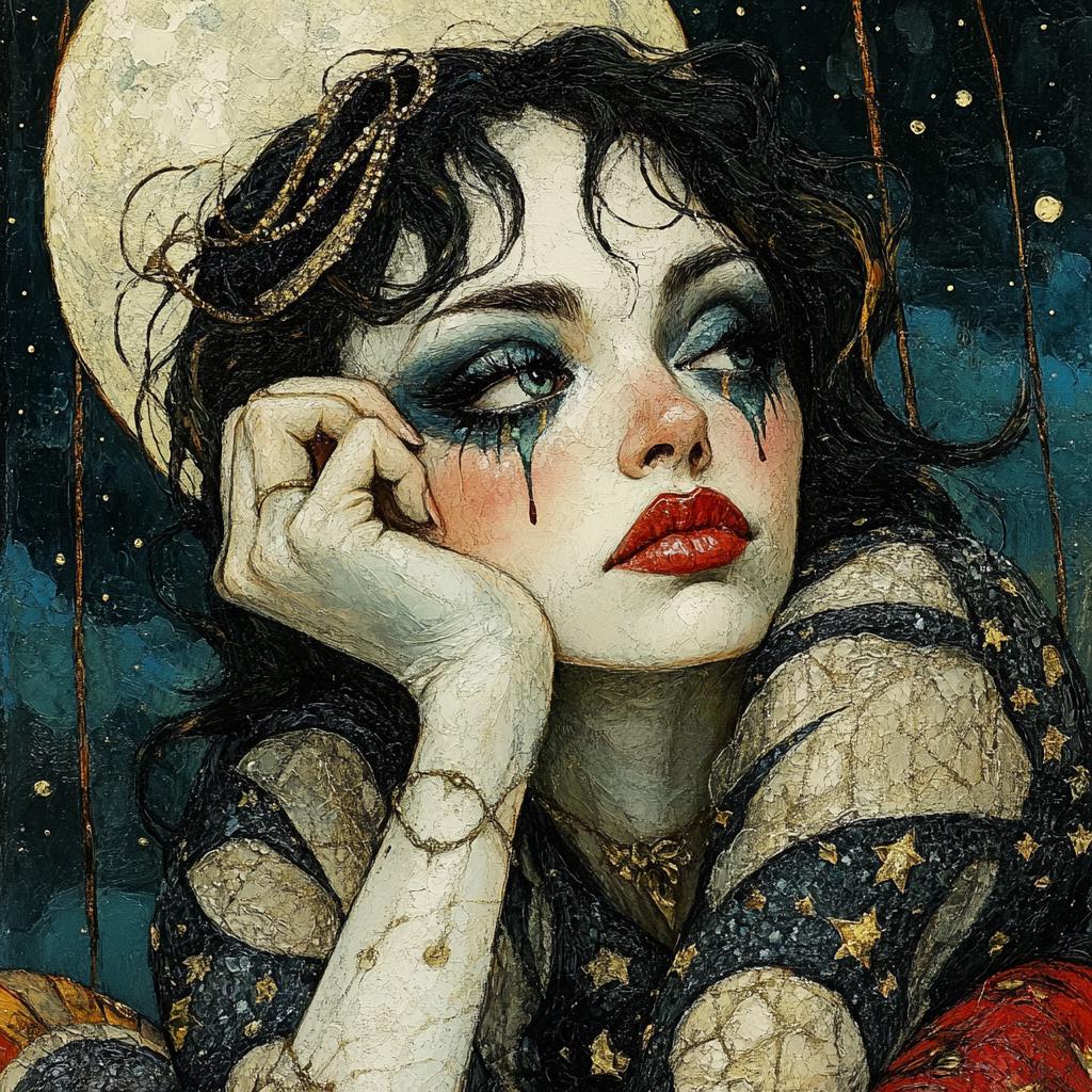 The Last Encore Vintage Circus Performer Art Nouveau Celestial Portrait Wall Art (Digital Download)