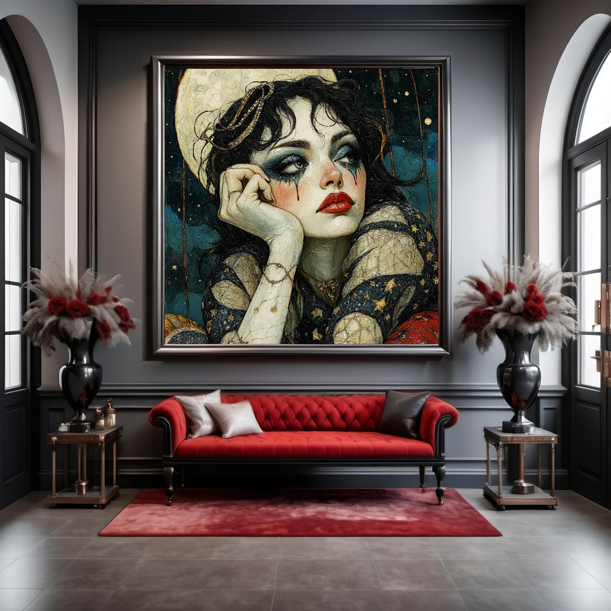 The Last Encore Vintage Circus Performer Art Nouveau Celestial Portrait Wall Art (Digital Download)