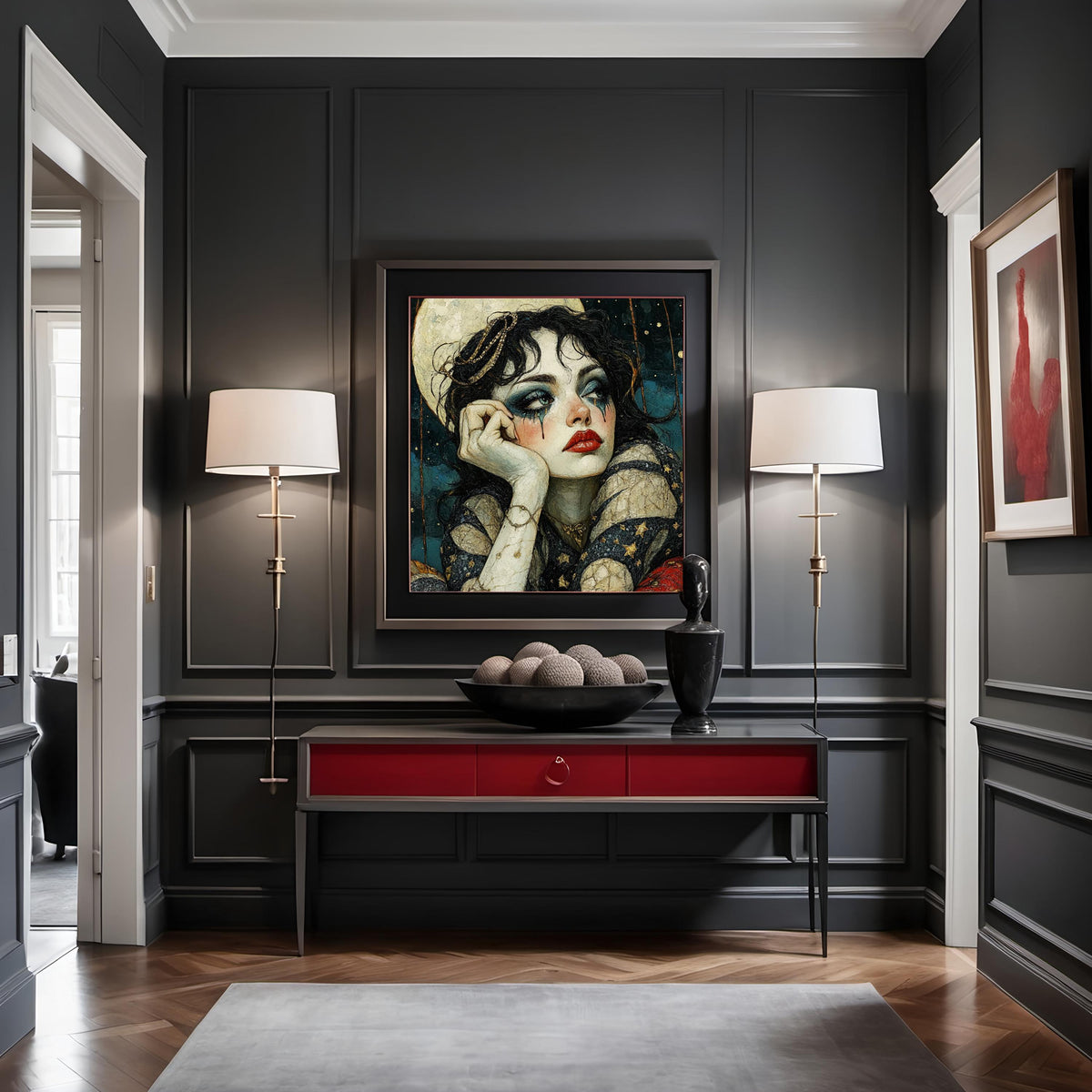 The Last Encore Vintage Circus Performer Art Nouveau Celestial Portrait Wall Art (Digital Download)