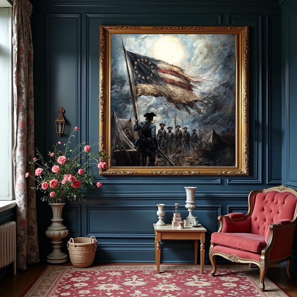 Banner of Defiance Betsy Ross Flag Revolutionary War Patriot Camp Wall Art (Digital Download)
